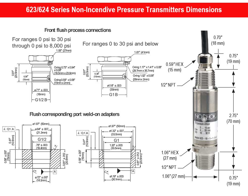 https://b1.noshokmedia.com/images/Dimensions for 623-624 Series Non-Incendive Pressure Transmitters.jpg